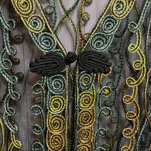 Vintage Valenti Sheer Ornate Filagree Jacket / Cover Up Size M - Picture 6 of 7